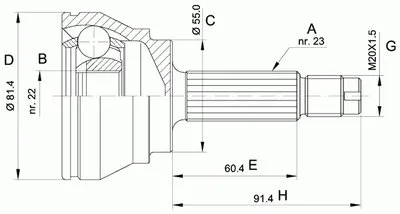 Шарнирный комплект, приводной вал SPIN OPEN PARTS купить