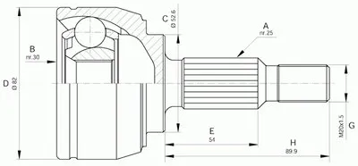 Шарнирный комплект, приводной вал SPIN OPEN PARTS купить