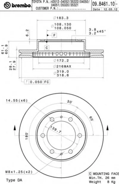 Тормозной диск COATED DISC LINE BREMBO купить