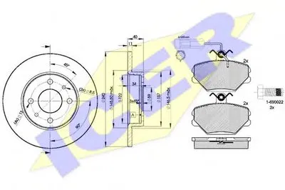 Комплект тормозов, дисковый тормозной механизм ICER купить
