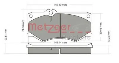 Комплект тормозных колодок, дисковый тормоз METZGER купить