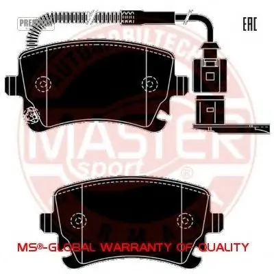 Комплект тормозных колодок, дисковый тормоз Anti-Noise MASTER-SPORT купить