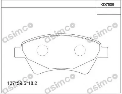 Комплект тормозных колодок, дисковый тормоз ASIMCO купить
