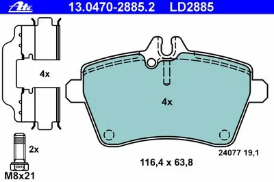 Комплект тормозных колодок, дисковый тормоз ATE Ceramic ATE купить