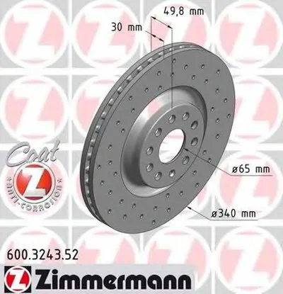Тормозной диск SPORT BRAKE DISC COAT Z ZIMMERMANN купить