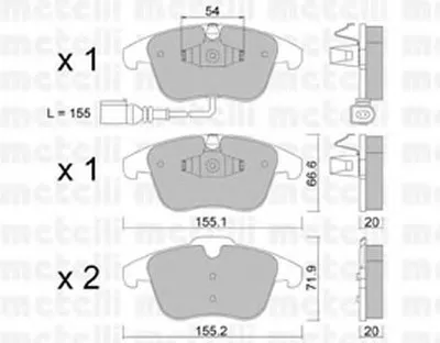 Комплект тормозных колодок, дисковый тормоз METELLI купить