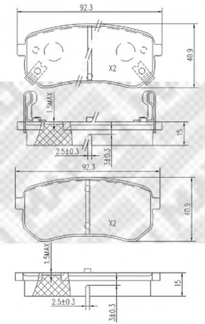 Комплект тормозных колодок, дисковый тормоз MAPCO купить