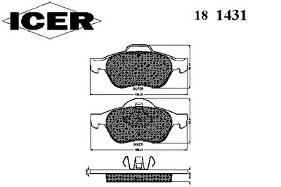 Комплект тормозных колодок, дисковый тормоз ICER купить