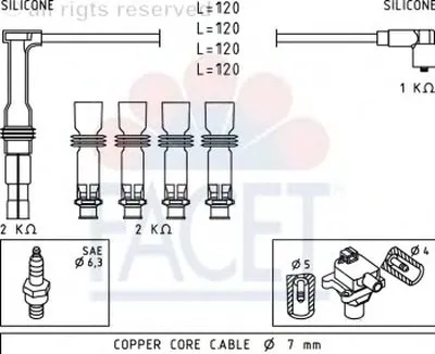 Комплект проводов зажигания FACET купить