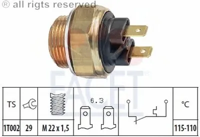 Термовыключатель, вентилятор радиатора FACET купить