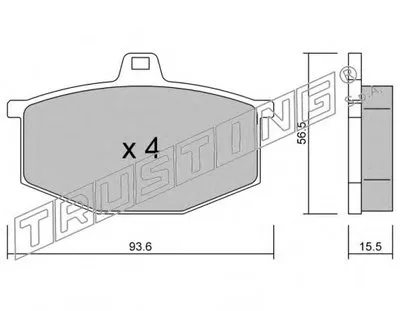 Комплект тормозных колодок, дисковый тормоз TRUSTING купить