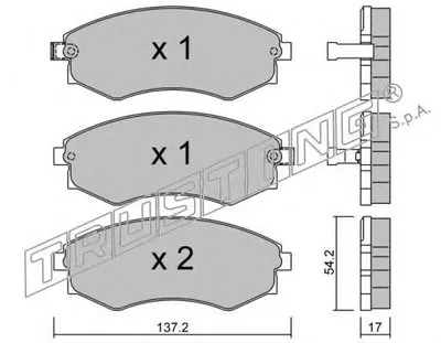 Комплект тормозных колодок, дисковый тормоз TRUSTING купить