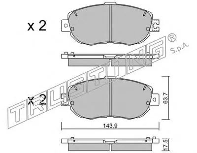 Комплект тормозных колодок, дисковый тормоз TRUSTING купить