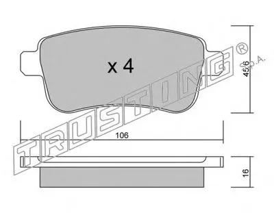 Комплект тормозных колодок, дисковый тормоз TRUSTING купить