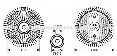 Сцепление, вентилятор радиатора AVA QUALITY COOLING купить