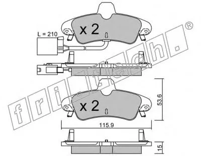 Комплект тормозных колодок, дисковый тормоз fri.tech. купить