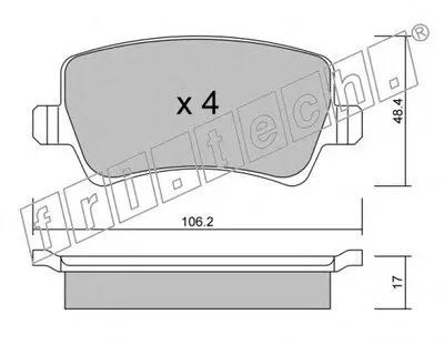 Комплект тормозных колодок, дисковый тормоз fri.tech. купить