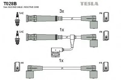 Комплект проводов зажигания alternative TESLA купить