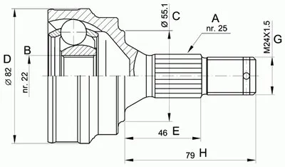 Шарнирный комплект, приводной вал SPIN OPEN PARTS купить