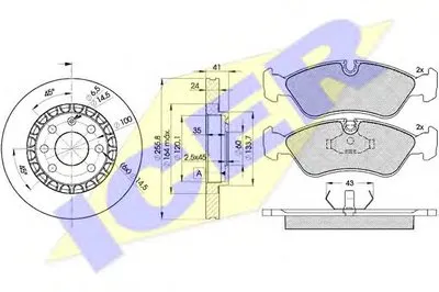 Комплект тормозов, дисковый тормозной механизм ICER купить