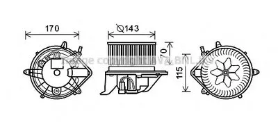 Электродвигатель, вентиляция салона AVA QUALITY COOLING купить