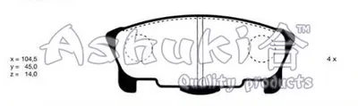 Комплект тормозных колодок, дисковый тормоз ASHUKI купить