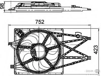 Вентилятор, охлаждение двигателя BEHR HELLA SERVICE HELLA купить