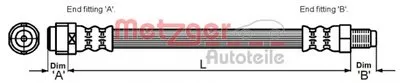 Тормозной шланг METZGER купить