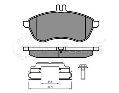 Комплект тормозных колодок, дисковый тормоз MEYLE купить