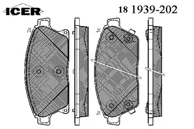Комплект тормозных колодок, дисковый тормоз ICER купить