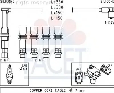 Комплект проводов зажигания FACET купить