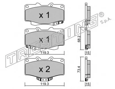 Комплект тормозных колодок, дисковый тормоз TRUSTING купить