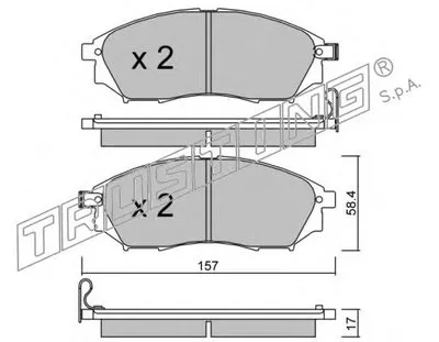 Комплект тормозных колодок, дисковый тормоз TRUSTING купить