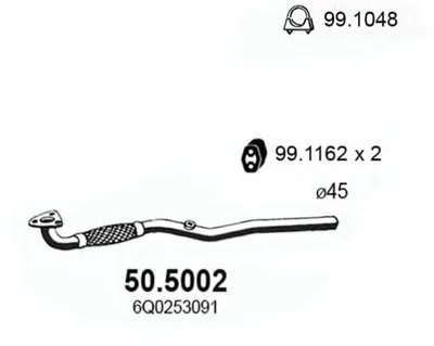Труба выхлопного газа ASSO купить
