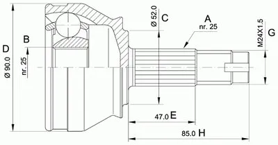 Шарнирный комплект, приводной вал SPIN OPEN PARTS купить