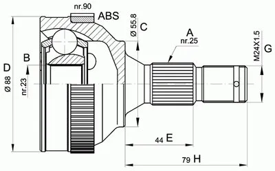 Шарнирный комплект, приводной вал SPIN OPEN PARTS купить