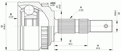 Шарнирный комплект, приводной вал SPIN OPEN PARTS купить
