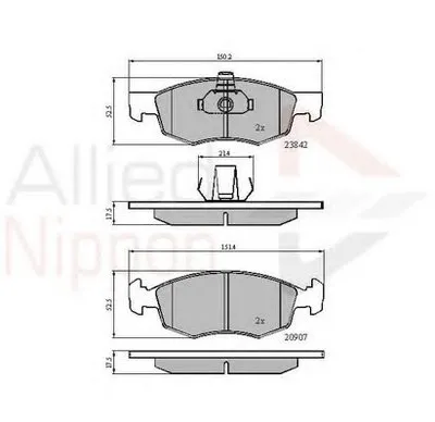 Комплект тормозных колодок, дисковый тормоз ANL Braking COMLINE купить
