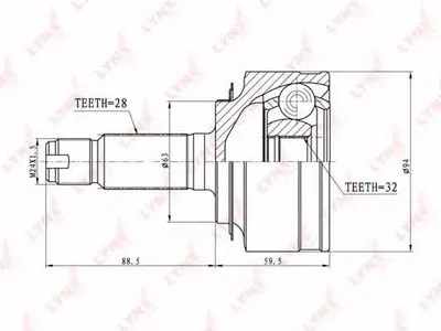 Шарнирный комплект, приводной вал LYNXauto купить