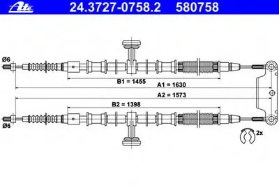 Трос, стояночная тормозная система ATE купить