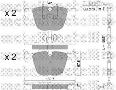 Комплект тормозных колодок, дисковый тормоз METELLI купить