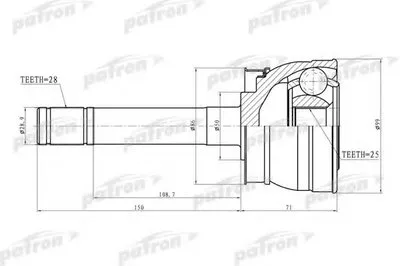 Шарнирный комплект, приводной вал PATRON купить